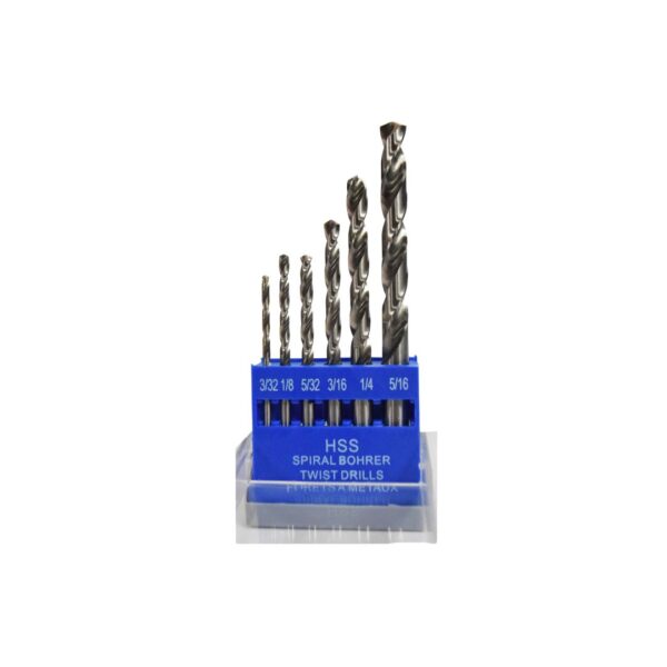 JUEGO BROCAS 3/32" A 5/16" X6 PCS HSS DIN338 SUPERIOR
